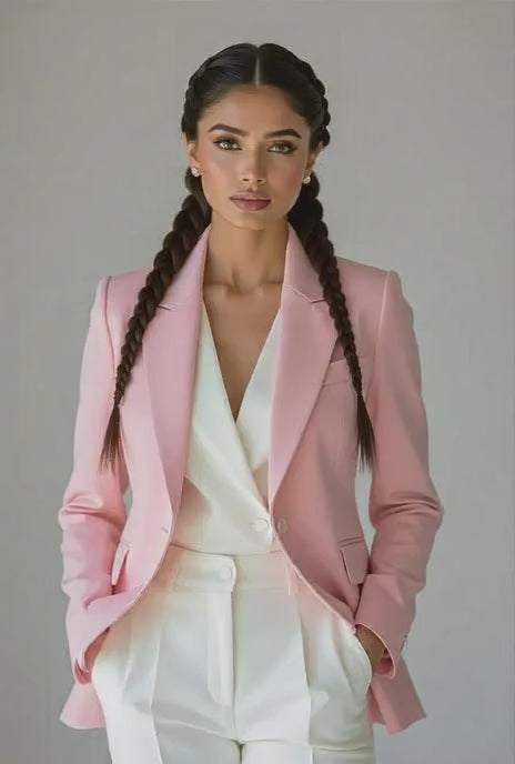 Pink Suit with White Trouser